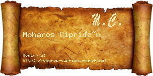 Moharos Ciprián névjegykártya